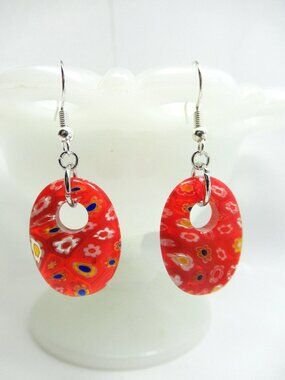 Millefiori dangle earrings